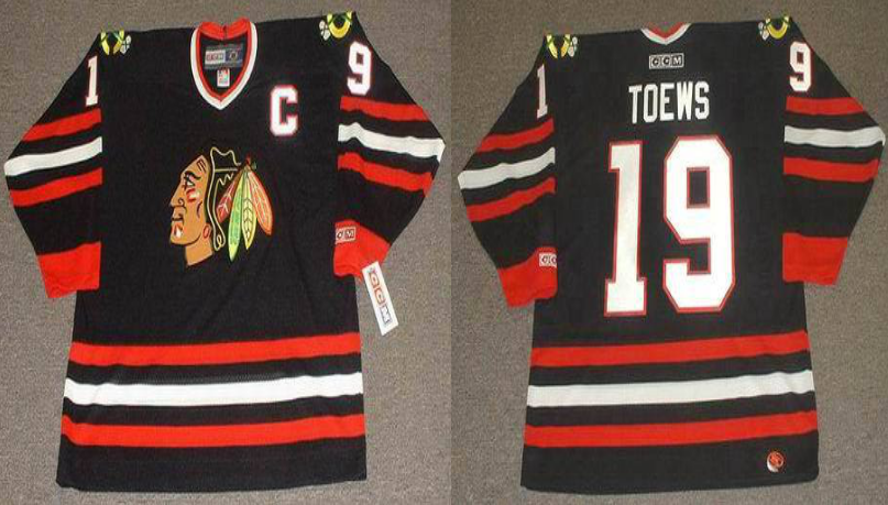 2019 Men Chicago Blackhawks #19 Toews black CCM NHL jerseys->chicago blackhawks->NHL Jersey